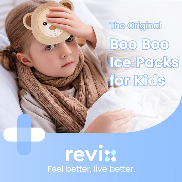 REVIX Kids Ice Packs for Boo Boos, Babies Small Gel Ice Pack Reusable for Toddlers with Soft Cloth Covers and Cute Animals Designs