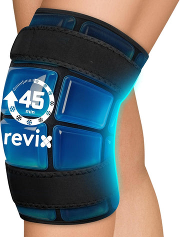 REVIX Envoltura de Compresa Fría para Rodilla, Compresa Fría Duradera de 45 Minutos para Rodillas con Diseño de Gel de Rejilla de Hielo