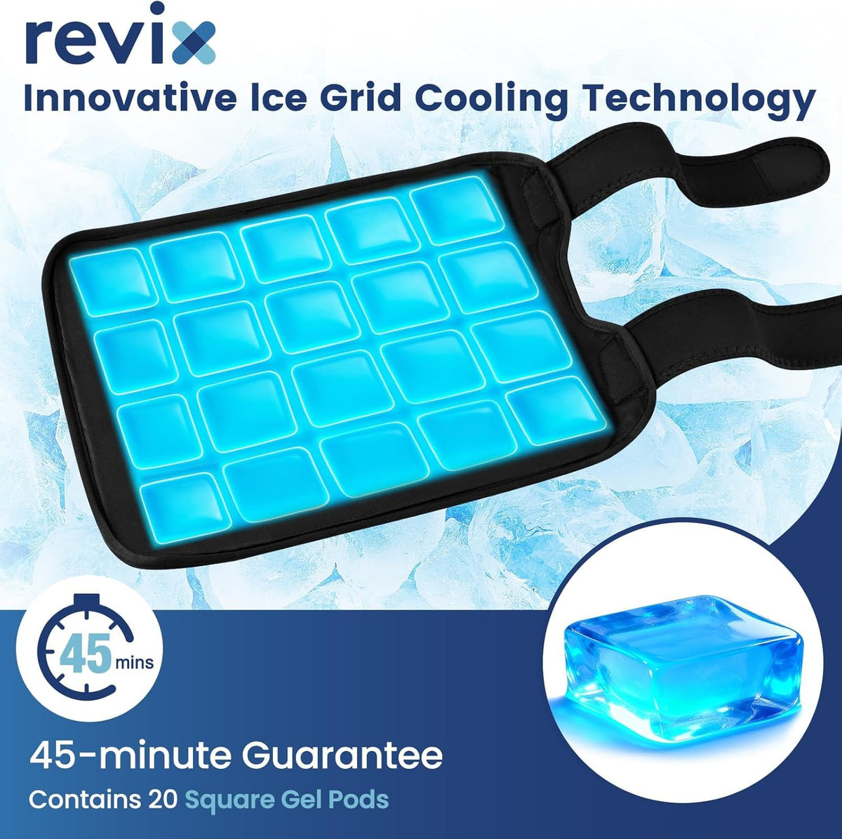 REVIX Knee Ice Pack Wrap, 45-Minute Long-Lasting Ice Pack for Knees wi ...