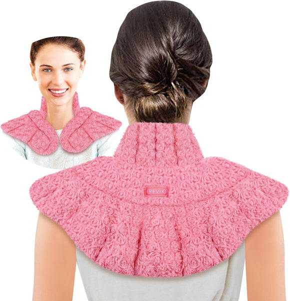 REVIX Heated Neck Wrap Microwavable Heating Pad for Neck and Shoulders