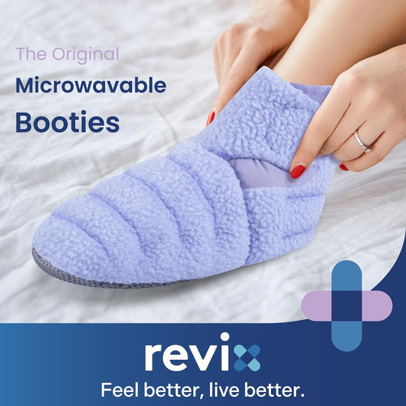 REVIX Microwavable Foot Warmers, Heated Booties for Cold Feet & Discomfort Relief