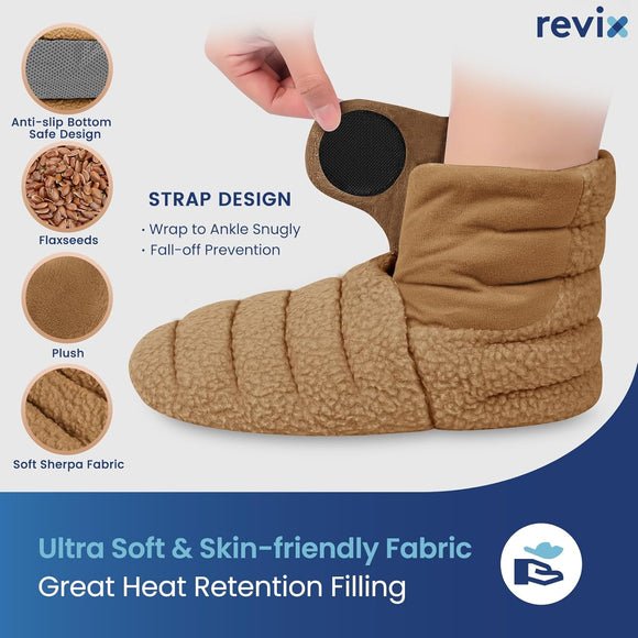 REVIX Microwavable Foot Warmers, Heated Booties for Cold Feet & Discomfort Relief