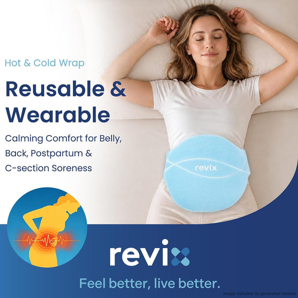 REVIX Microwavable Heating Pad for Period Cramps, Hot Cold Wrap for Belly