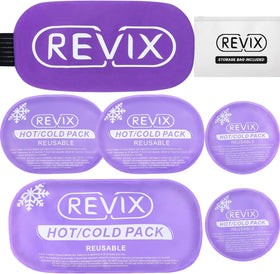 REVIX Ice Packs for Injuries Reusable, 5 Pack Hot and Cold Gel Ice Pack Set for Pain Relief