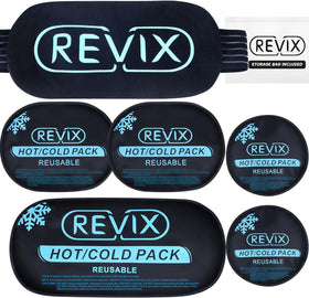 REVIX Ice Packs for Injuries Reusable, 5 Pack Hot and Cold Gel Ice Pack Set for Pain Relief