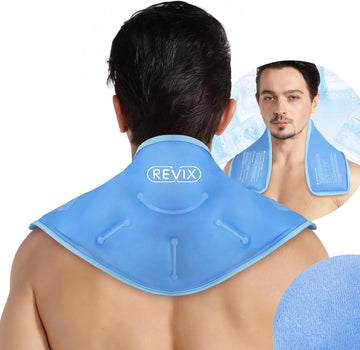 REVIX XL Compresa fría para el cuello para lesiones, envoltura de gel reutilizable para alivio del dolor