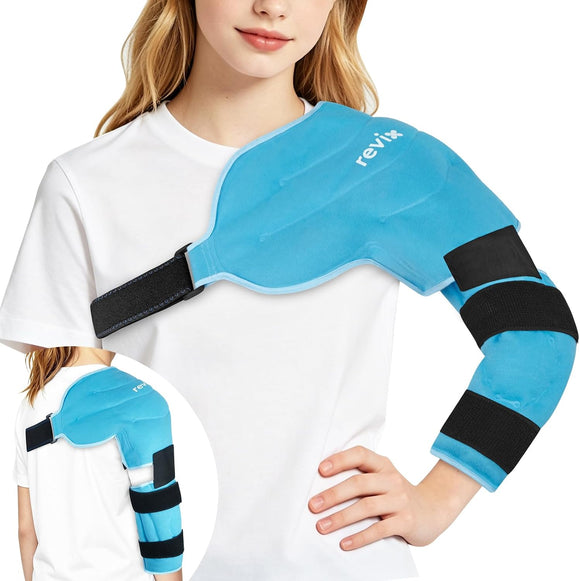 REVIX Youth Shoulder Elbow Ice Pack Wrap, Arm Ice Pack for Pitchers