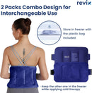 REVIX 2-Pack Large Cold Packs for Back, Rotator Cuff, Hip, Knee, and Shin, Versatile