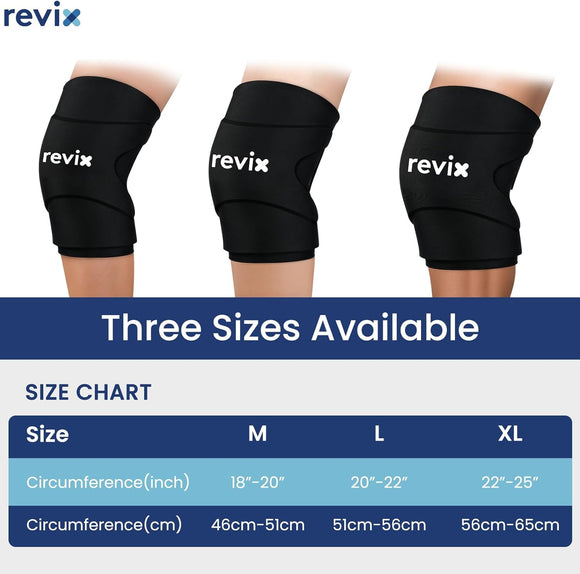REVIX 3D Knee Ice Pack Wrap – Long-Lasting Cold Therapy with Innovative Dual-layer Gel