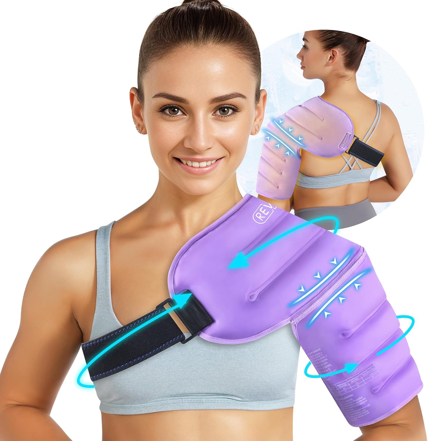 Buy purple REVIX 3D Sewing Shoulder Ice Pack Wrap for Better Snug Fit and Putting on
