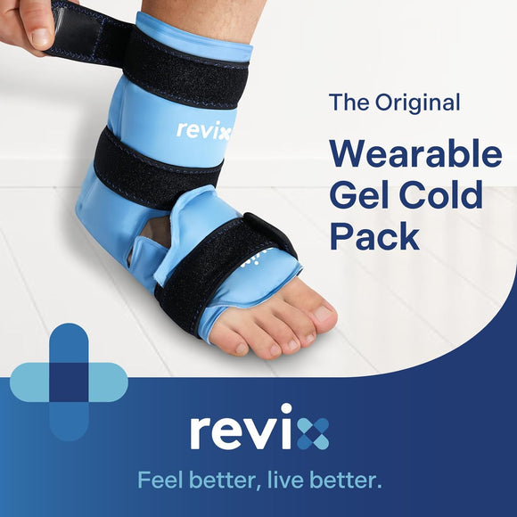REVIX Ankle Ice Pack for Foot Swelling, Reusable Gel Ice Pack Wrap