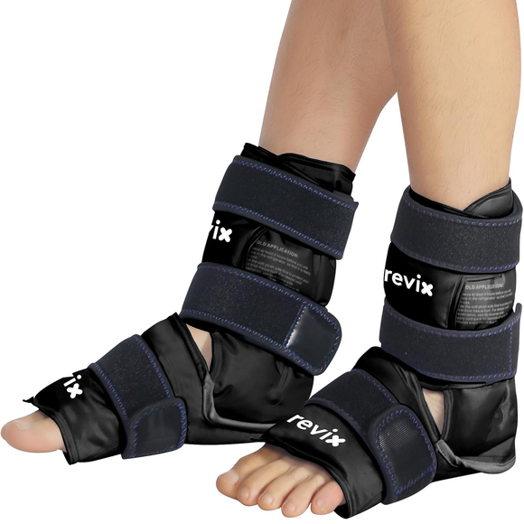 REVIX Ankle Ice Pack for Foot Swelling, Reusable Gel Ice Pack Wrap