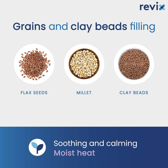 REVIX Microwavable Heating Pad for Neck Shoulders and Back, Microwave Heated Wrap with Moist Heat