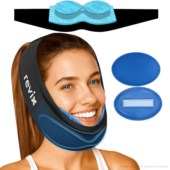 REVIX Wisdom Teeth Ice Pack Head Wrap with 3-Layer Gel Cooling