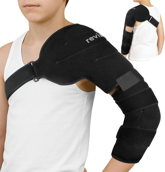 REVIX Youth Arm Ice Pack Wrap for Pitchers – Reusable Ice Arm Sleeve for Young Pitchers