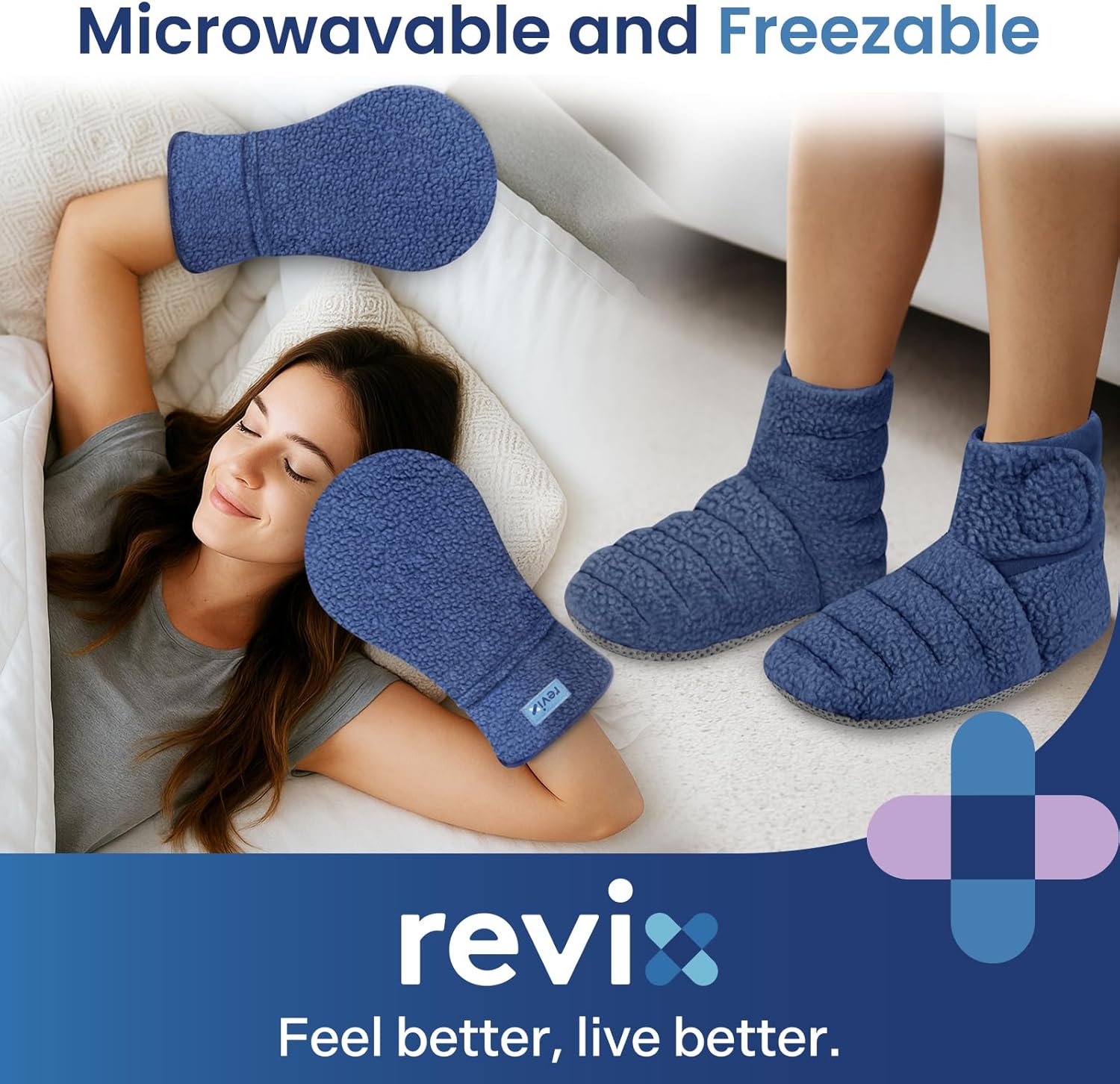 REVIX Microwavable Heating Mittens and Feet Warmers