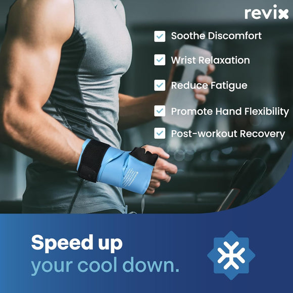 REVIX 24" Extra Long Wrist Ice Pack Wrap for Discomfort Reducing, Reusable Gel Ice Pack for Hand and Forearm