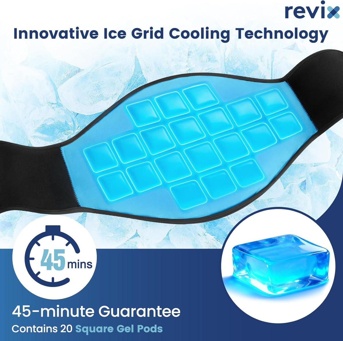 REVIX 45-Min Long-Lasting Back Ice Pack, Extra Large Ice Packs with Ic ...