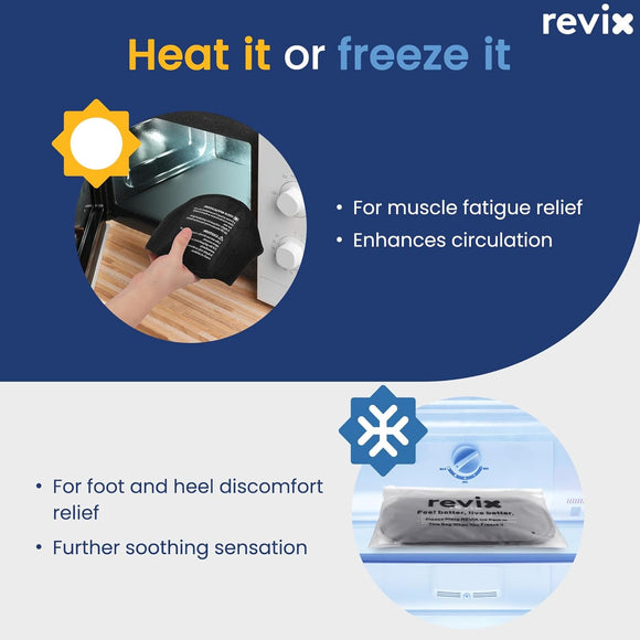 REVIX Foot and Heel Ice Pack Wrap, Reusable Hot & Cold Therapy Gel Pack for Heel