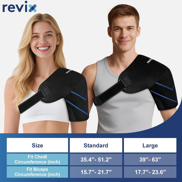 REVIX Shoulder Ice Pack Wrap, Ice Shoulder Brace for Rotator Cuff