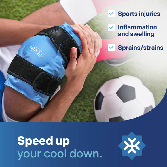 REVIX Ice Pack for Knee Pain Relief, Reusable Gel Ice Wrap for Leg Injuries