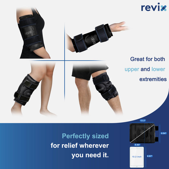 REVIX Ice Pack for Knee Pain Relief, Reusable Gel Ice Wrap for Leg Injuries