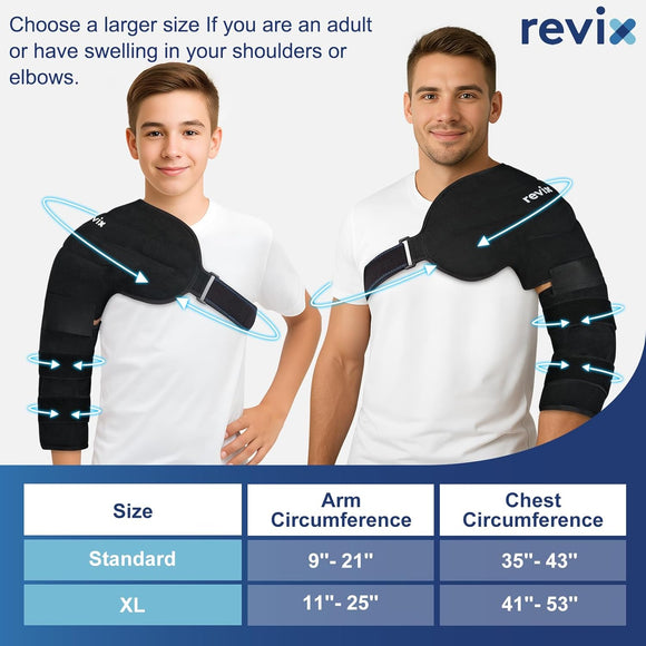 REVIX Youth Arm Ice Pack Wrap for Pitchers – Reusable Ice Arm Sleeve for Young Pitchers