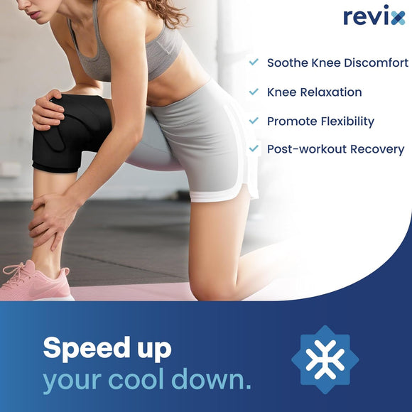 REVIX 3D Knee Ice Pack Wrap – Long-Lasting Cold Therapy with Innovative Dual-layer Gel