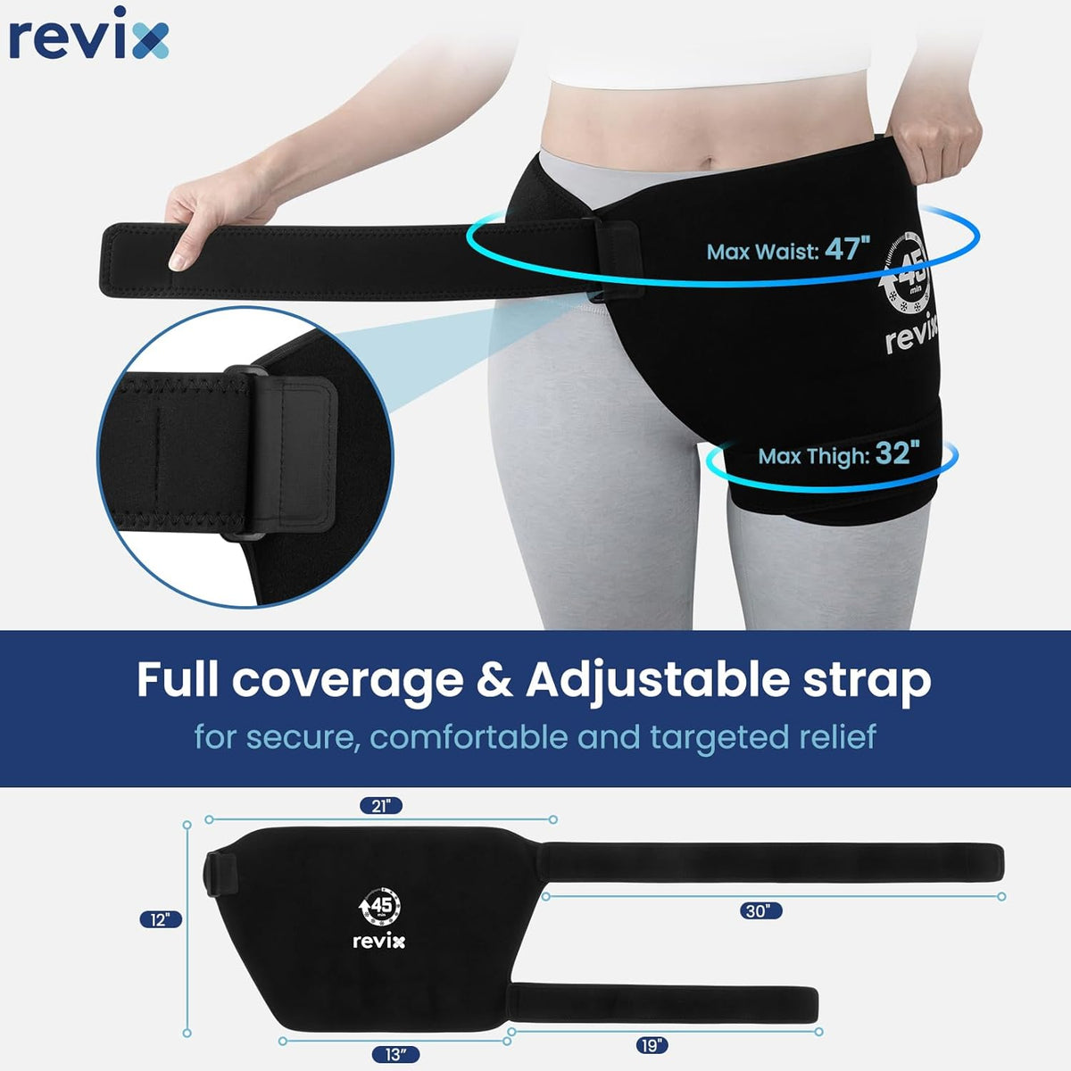 REVIX 45-Min Long-Lasting Hip Ice Pack Wrap, Extra Large Gel Ice Pack ...