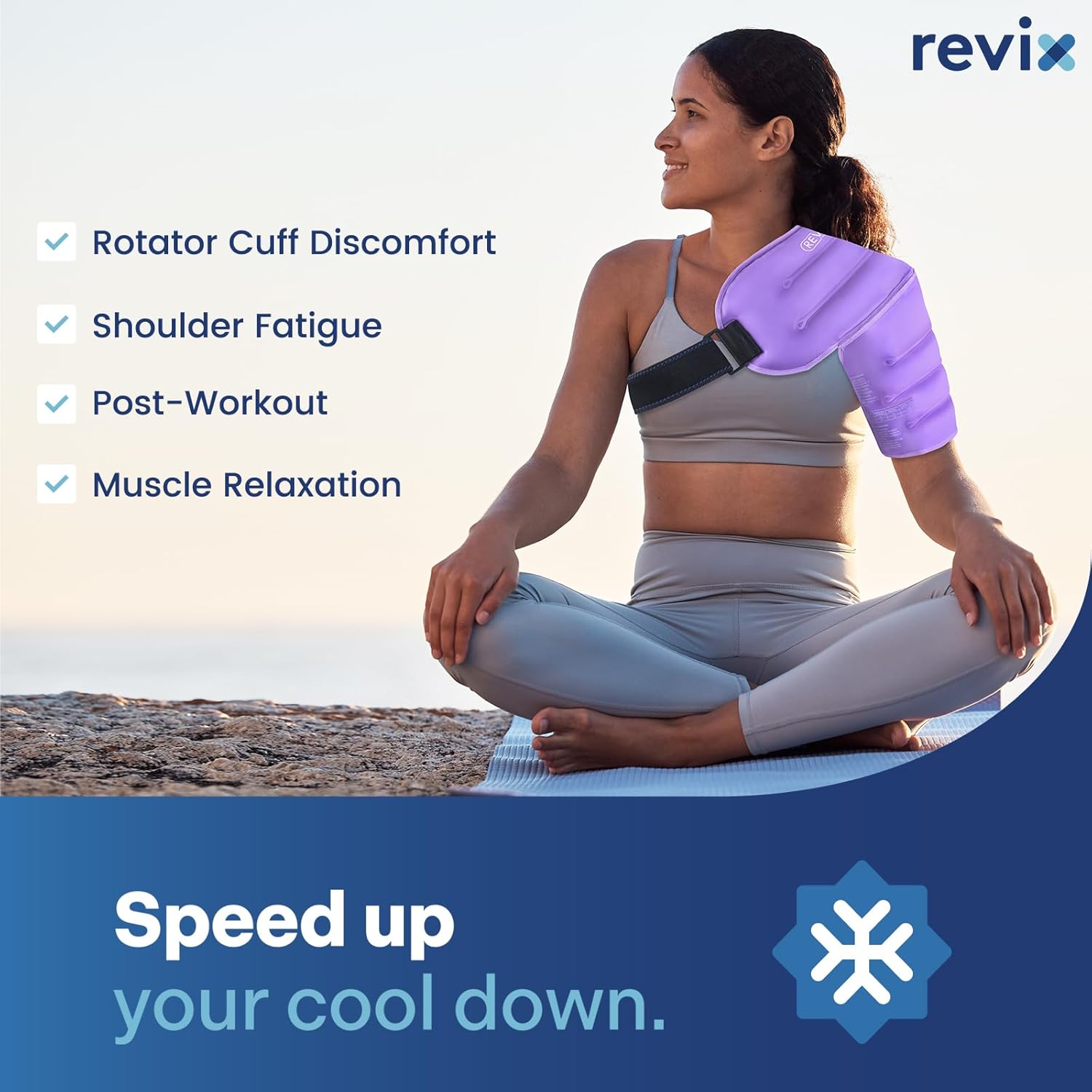 REVIX 3D Sewing Shoulder Ice Pack Wrap for Better Snug Fit and Putting on