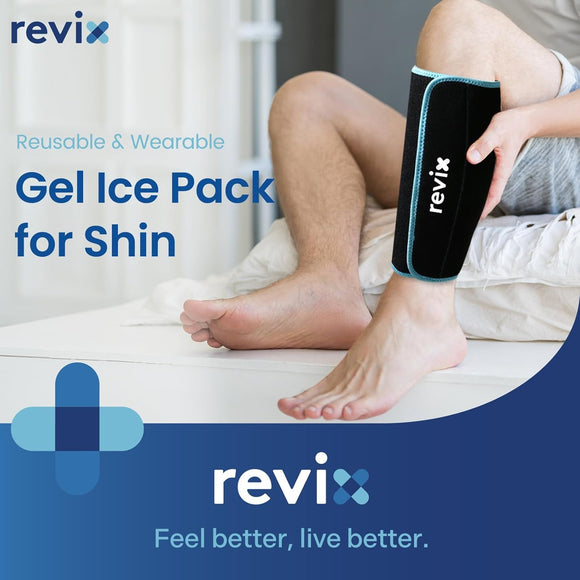 REVIX Calf and Shin Ice Packs for Shin Splints Reusable Leg Cold Pack Wraps