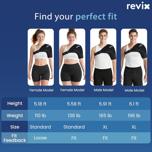 REVIX Triple-Layer Gel Shoulder Ice Pack Wrap for Rotator Cuff