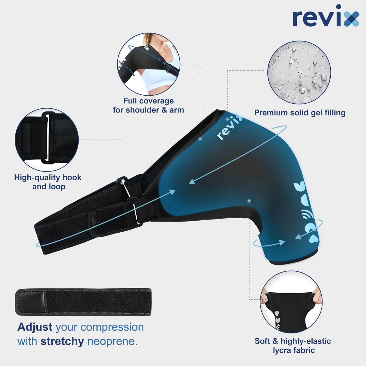 REVIX Shoulder Ice Pack Wrap Reusable