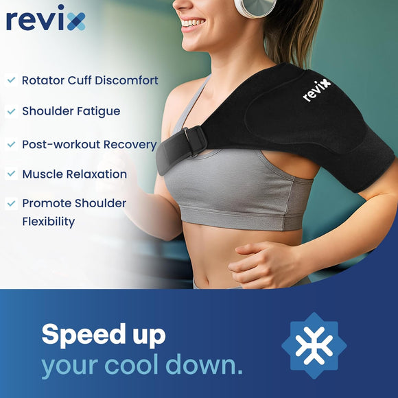 REVIX Triple-Layer Gel Shoulder Ice Pack Wrap for Rotator Cuff