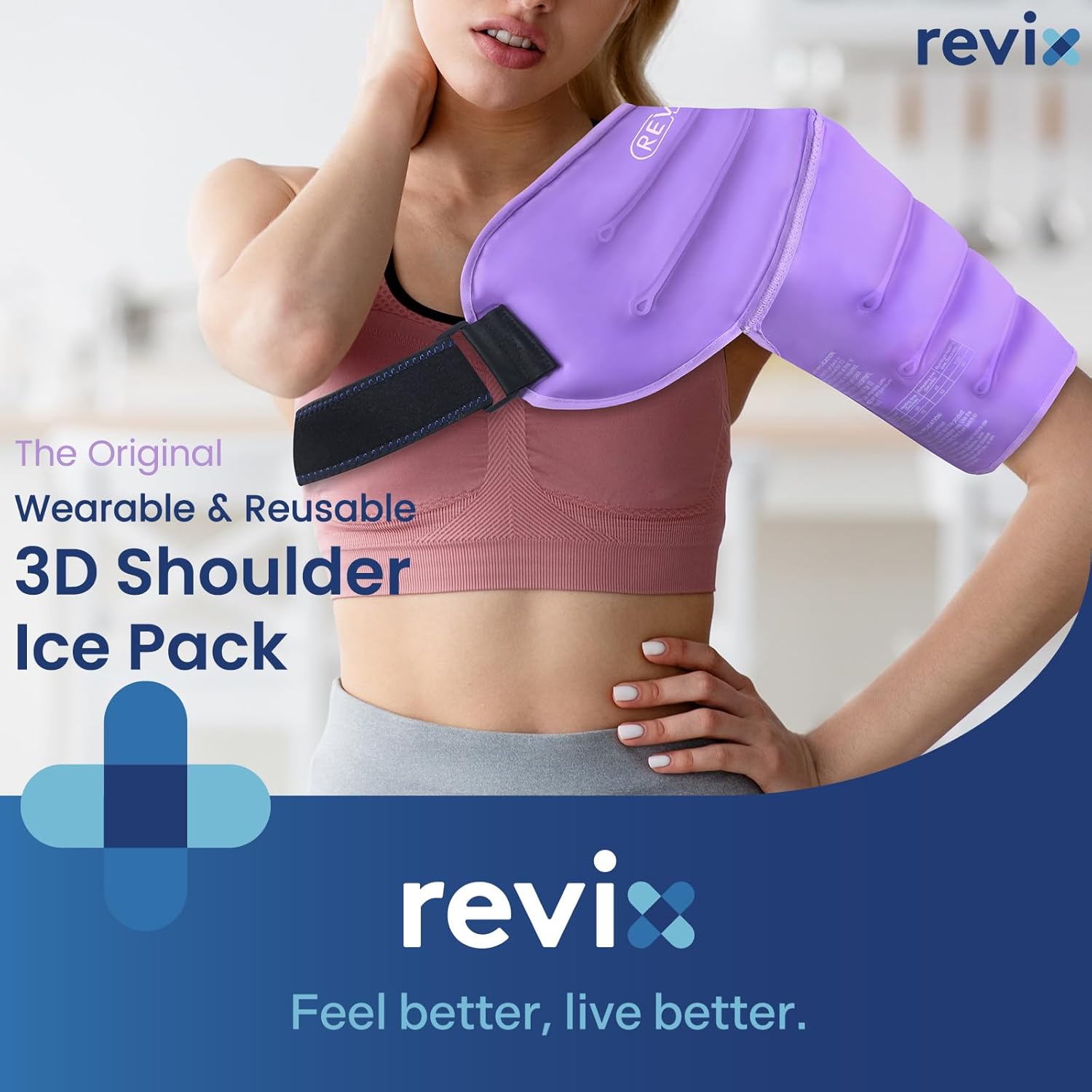 REVIX 3D Sewing Shoulder Ice Pack Wrap for Better Snug Fit and Putting on