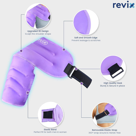REVIX 3D Sewing Shoulder Ice Pack Wrap for Better Snug Fit and Putting on