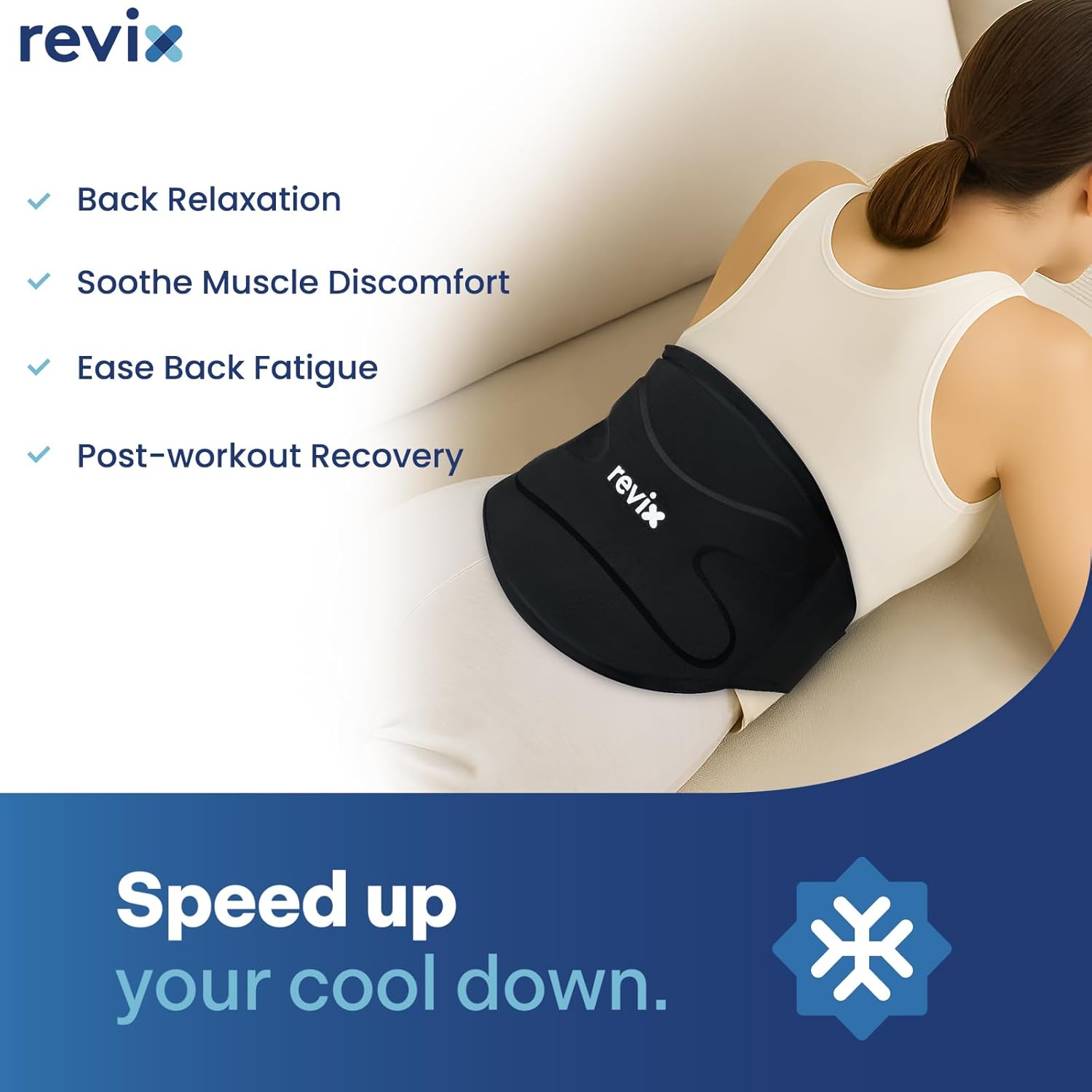 REVIX 3D Ice Pack for Back – 30 Min Long-Lasting Cold Therapy with Innovative Dual-Layer Gel