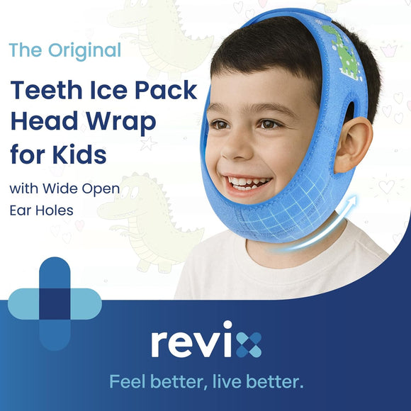 REVIX Teeth Ice Pack Head Wrap for Kids Ice Pack for Face & Jaw with 3D Fit
