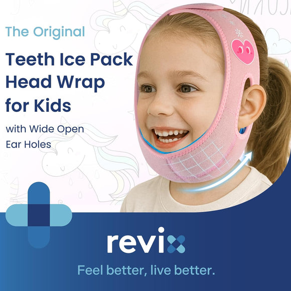 REVIX Teeth Ice Pack Head Wrap for Kids Ice Pack for Face & Jaw with 3D Fit