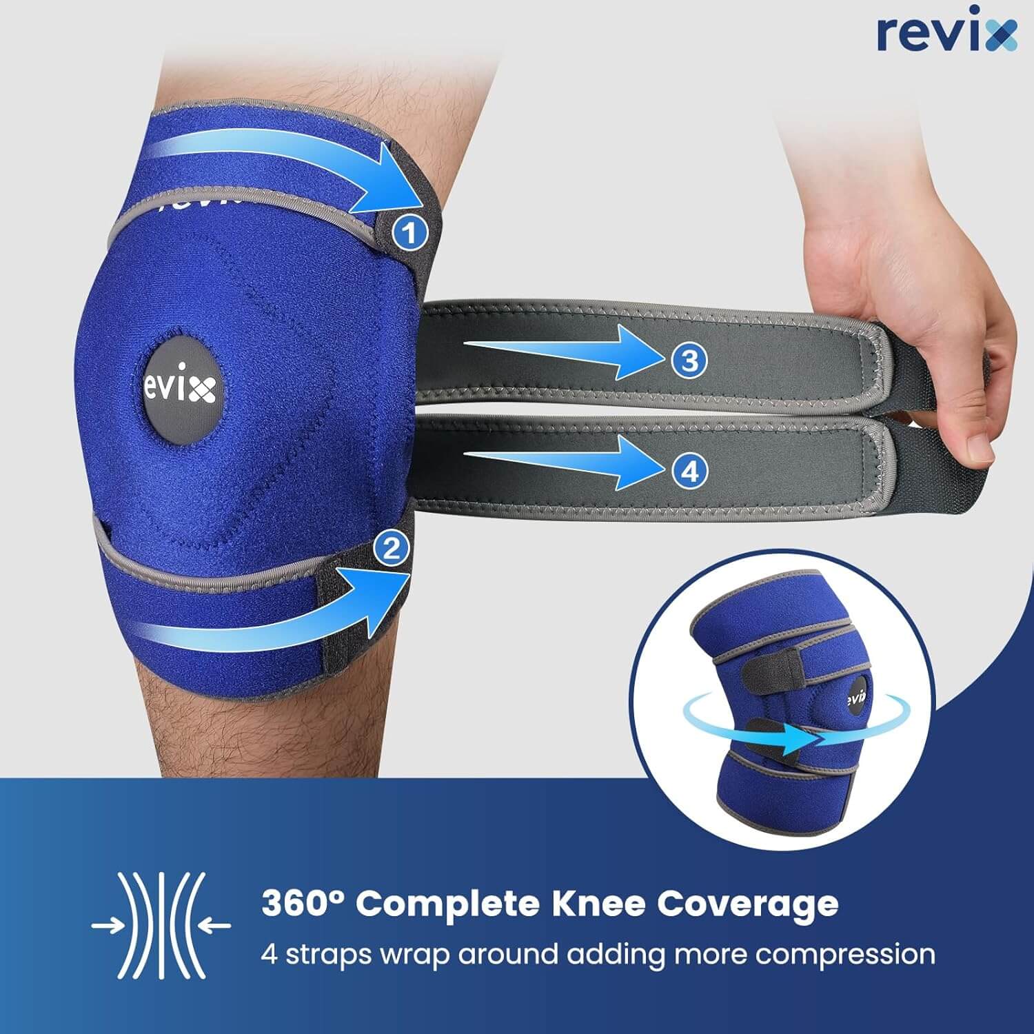 REVIX Knee Brace with Upgraded Innovative Soft Pliable Gel Pack