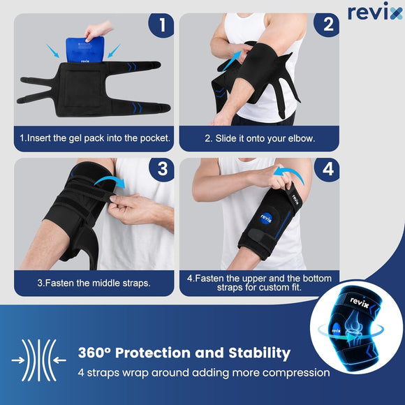 REVIX Cubital Tunnel Elbow Brace with Upgraded Soft Detachable Gel Pack