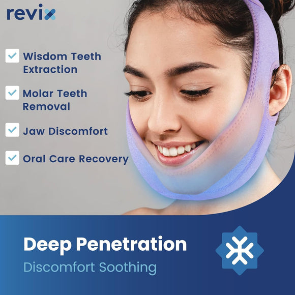 REVIX Wisdom Teeth Ice Pack Head Wrap with 3D Sewing Jaw Ice Pack for Face Oral Surgery Pain Relief for TMJ