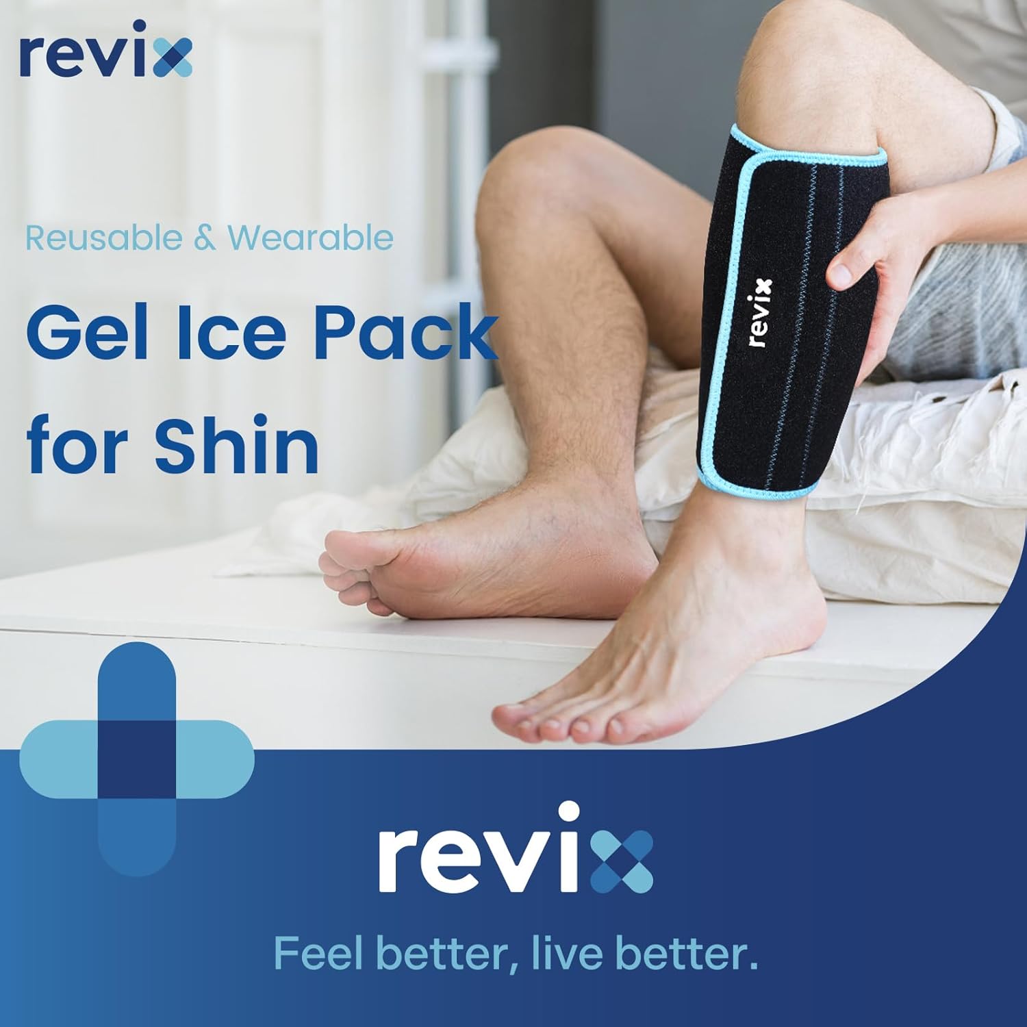 REVIX Calf and Shin Ice Packs for Shin Splints Reusable Leg Cold Pack Wraps