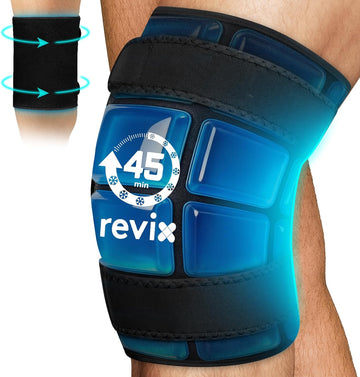 REVIX Rodillera de hielo XXXL envuelve toda la rodilla, terapia de frío de 45 minutos de duración