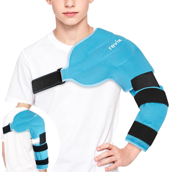 REVIX Youth Shoulder Elbow Ice Pack Wrap, Arm Ice Pack for Pitchers