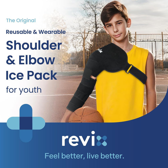 REVIX Youth Arm Ice Pack Wrap for Pitchers – Reusable Ice Arm Sleeve for Young Pitchers