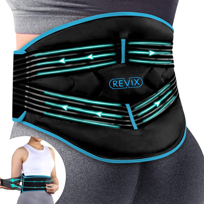 REVIX Extra Large Ice Pack for Back Pain Relief with Double Compression, Reusable Large Back Ice Pack for Injuries