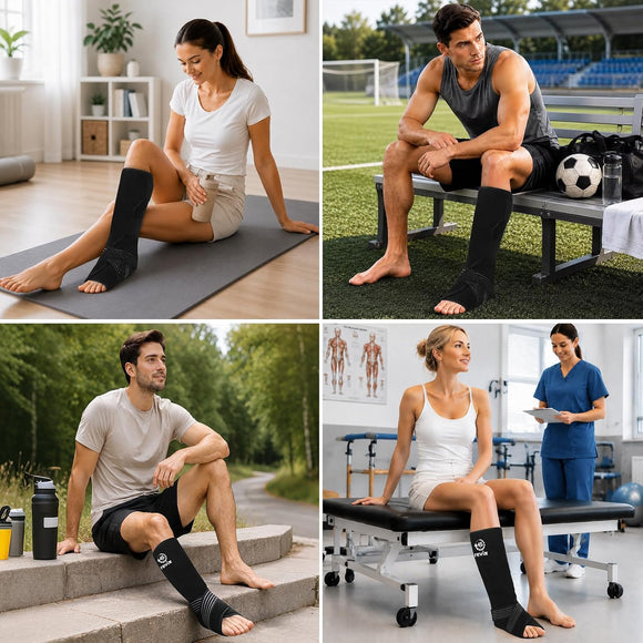 REVIX Leg Ankle Ice Pack, 45-Min Calf to Foot Ice Wrap for Shin Splints