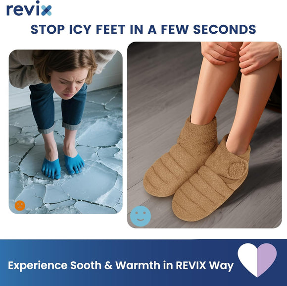 REVIX Microwavable Foot Warmers, Heated Booties for Cold Feet & Discomfort Relief