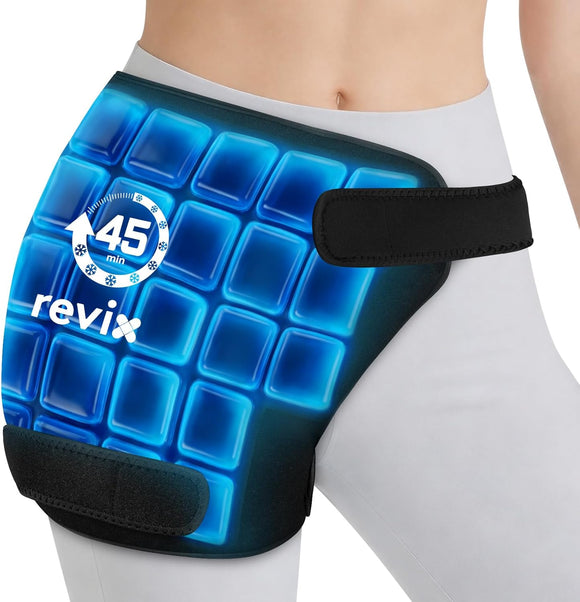 REVIX 45-Min Long-Lasting Hip Ice Pack Wrap, Extra Large Gel Ice Pack Reusable with Ice Grid Design